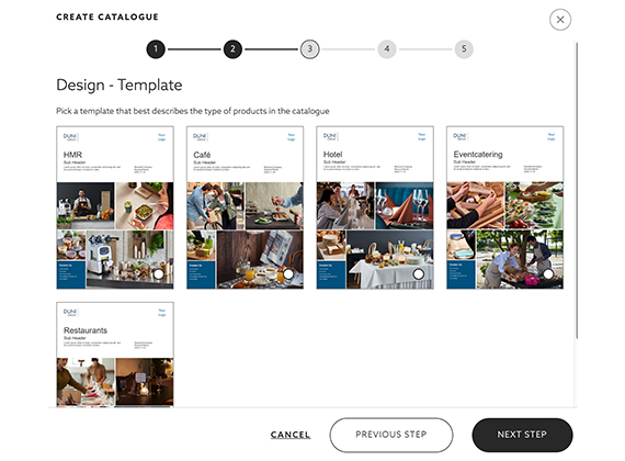 Customer segment template layouts for online catalogue